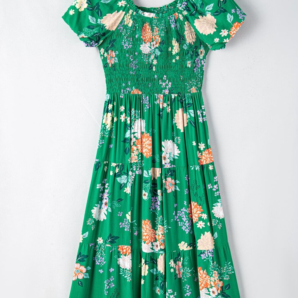 B257 Beautiful green floral midi - Picture 9 of 14